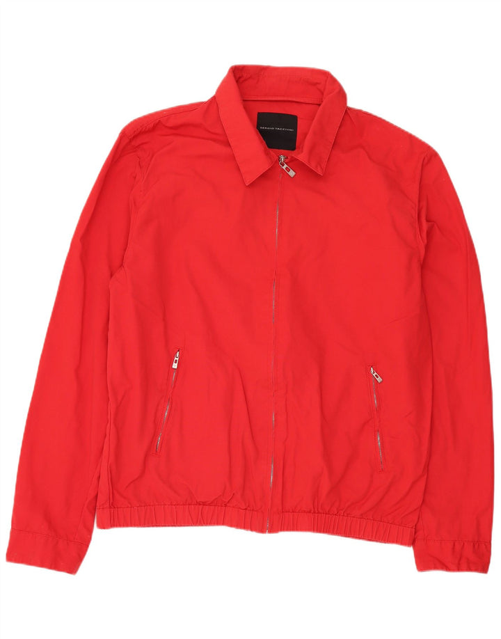 Sergio Tacchini Herre Bomber Jacket UK 44 2XL Rød Bomuld