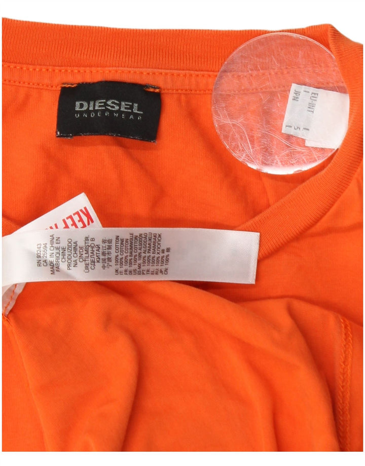 DIESEL Drenge T-Shirt Top 15-16 År Stor Orange Bomuld