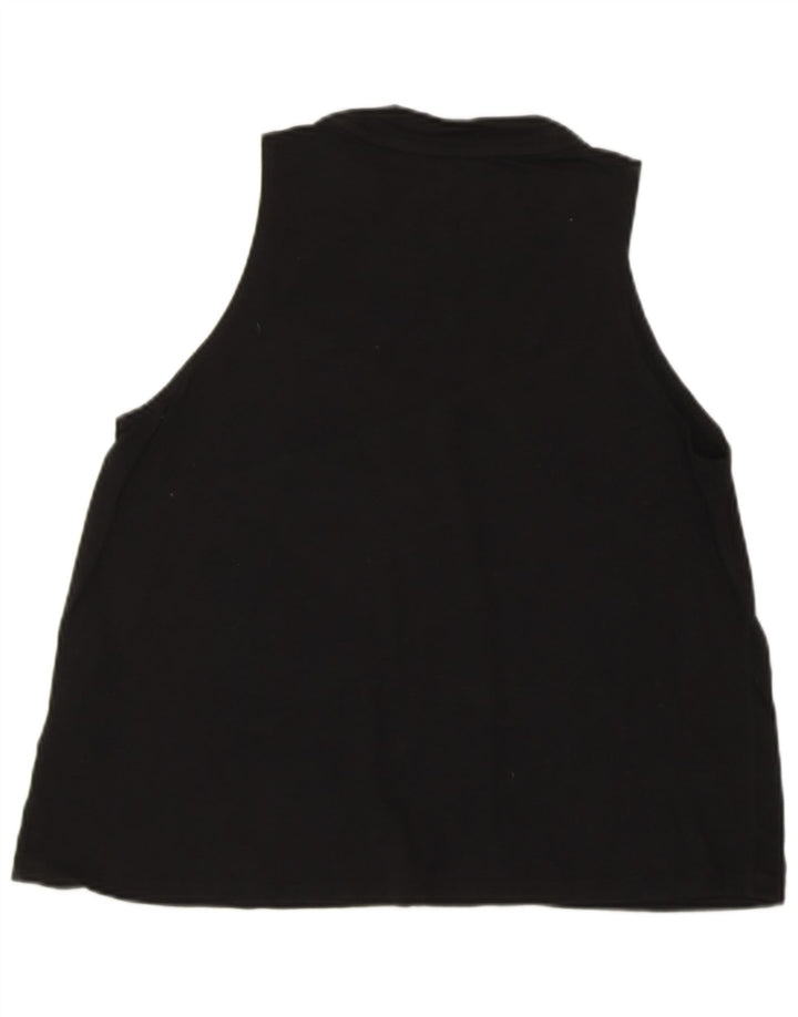 DKNY Kvinder Grafisk Vest Top UK 10 Small Black Bomuld