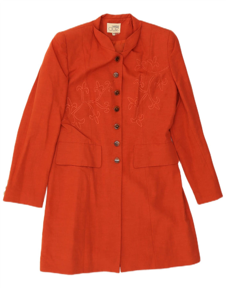 Vestino Due Dame Overfrakke EU 38 Medium Orange Paisley Modal