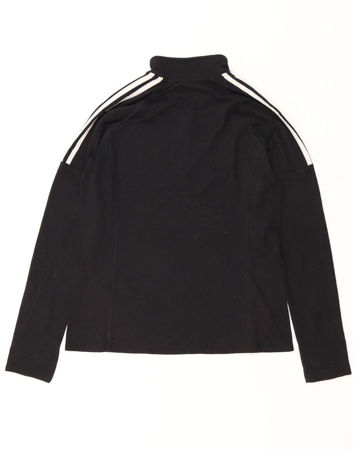 Adidas Herre Zip Neck Pullover Træningsdragt Top Medium Sort Polyester