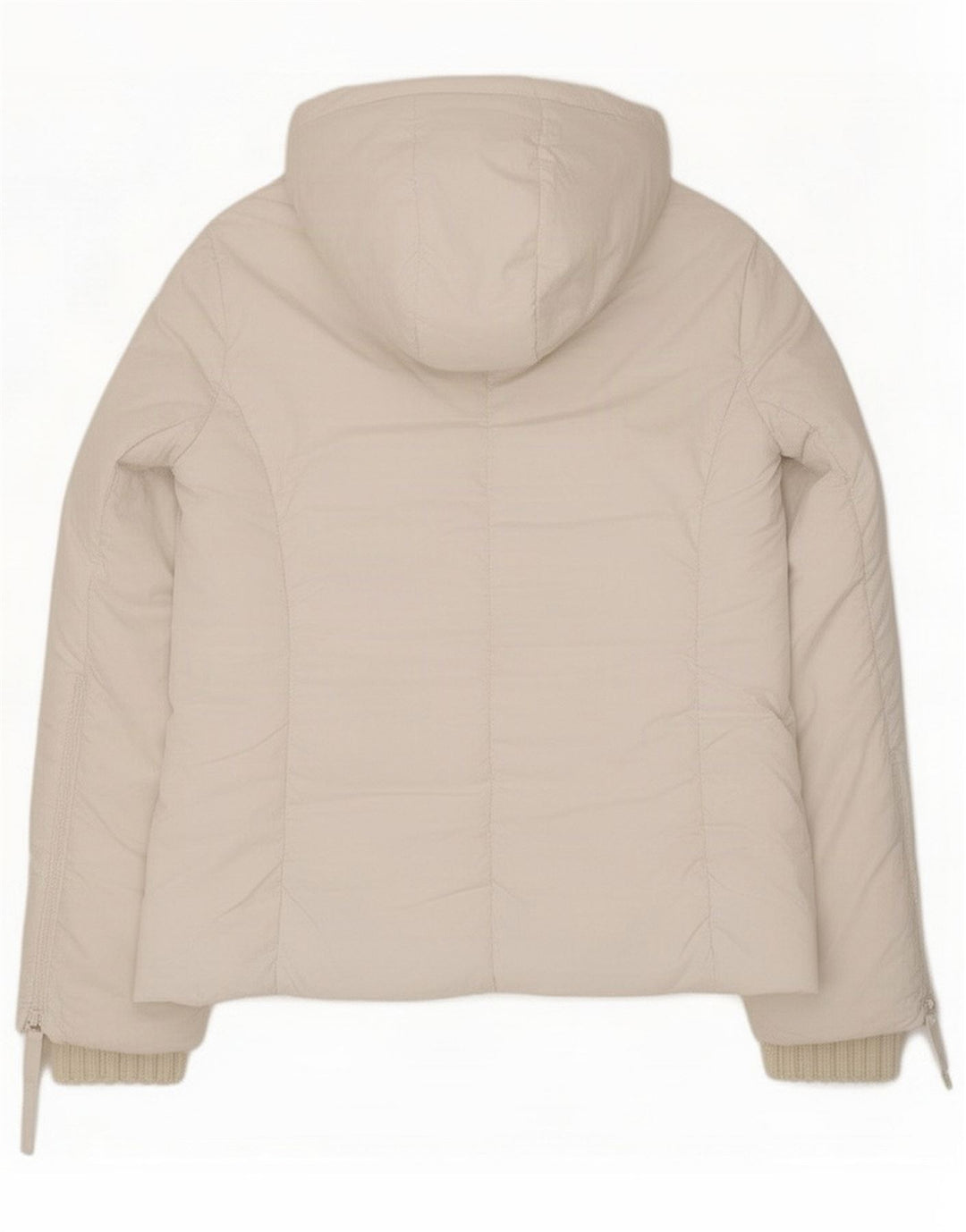 Zara Polstret hættejakke til kvinder UK 14 Medium White Polyester