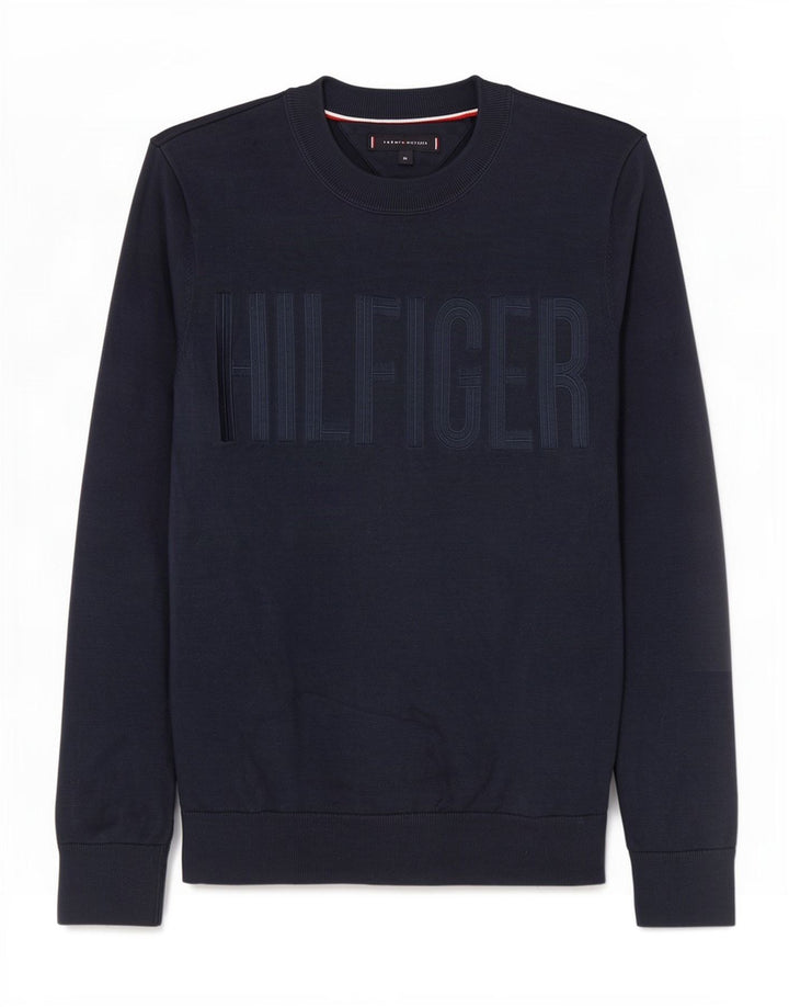 Tommy Hilfiger Herre Graphic Crew Neck Jumper Sweater Medium Navy Blue