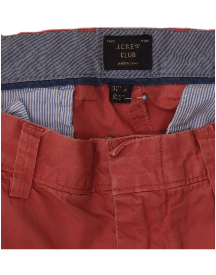 J. CREW Herre Club Chino Shorts W31 Medium Rød Bomuld