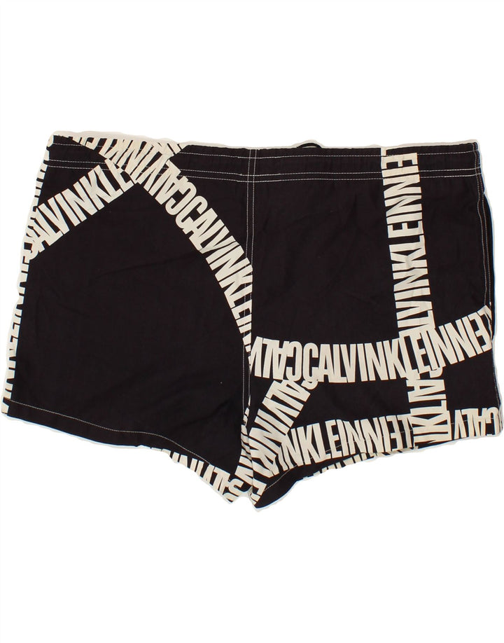 CALVIN KLEIN Grafiske badeshorts til mænd Medium Sort Polyester