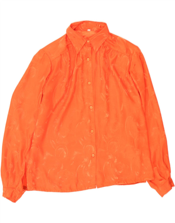 VINTAGE Womens Shirt Blouse IT 48 XL Orange Floral Vintage Vintage and Second-Hand Vintage from Messina Hembry 
