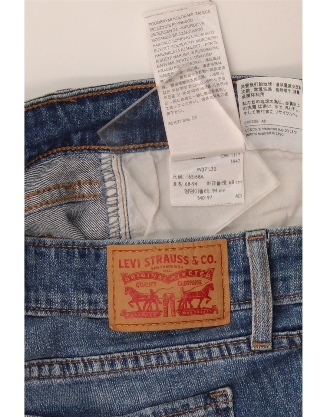 Levi's Dame 711 Skinny Jeans W27 L29 Blå Bomuld