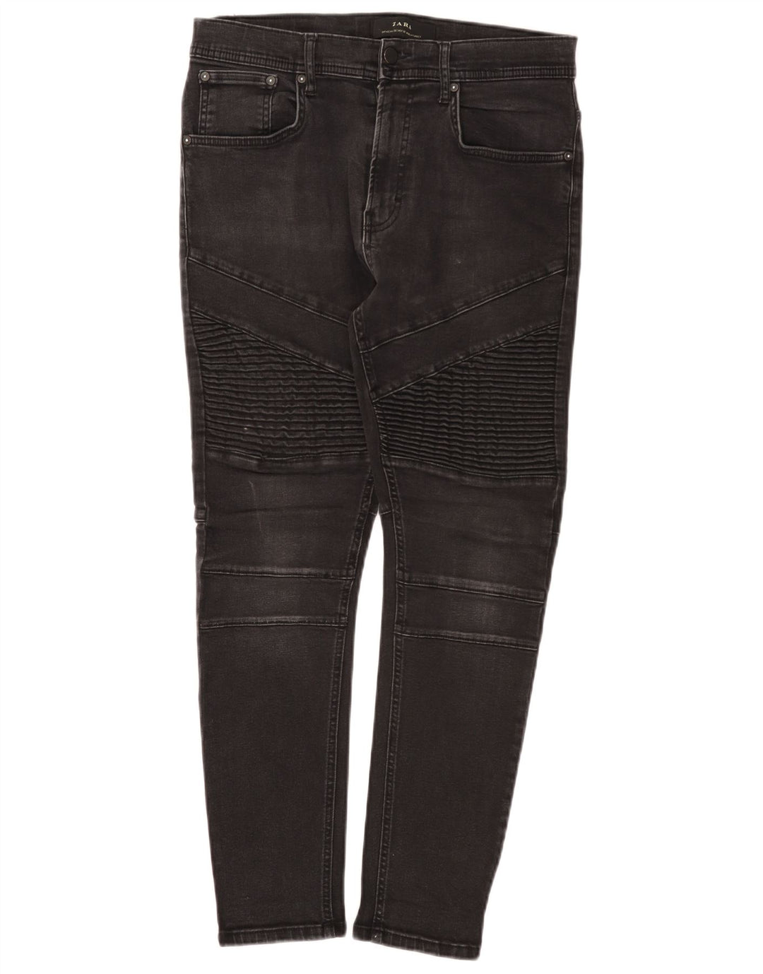 Zara Herre Slim Jeans EU 42 Large W32 L27 Sort Bomuld