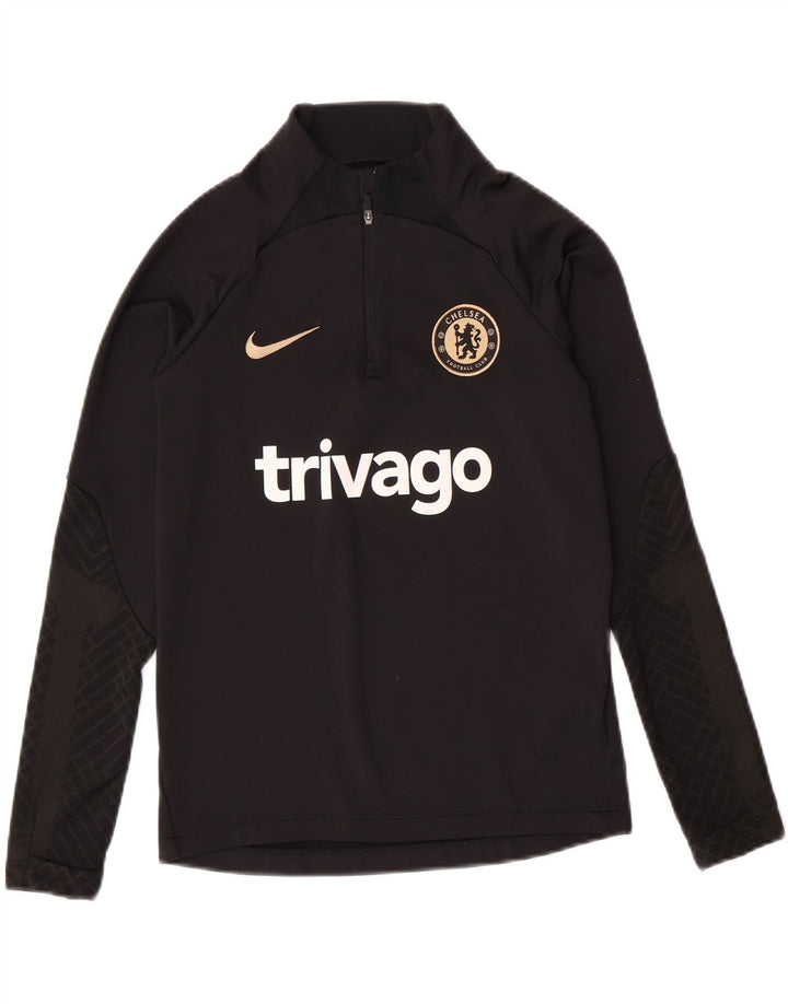 NIKE Boys Dri Fit Graphic Pullover Tracksuit Top 10-11 Years Medium Black Vintage Nike and Second-Hand Nike from Messina Hembry 