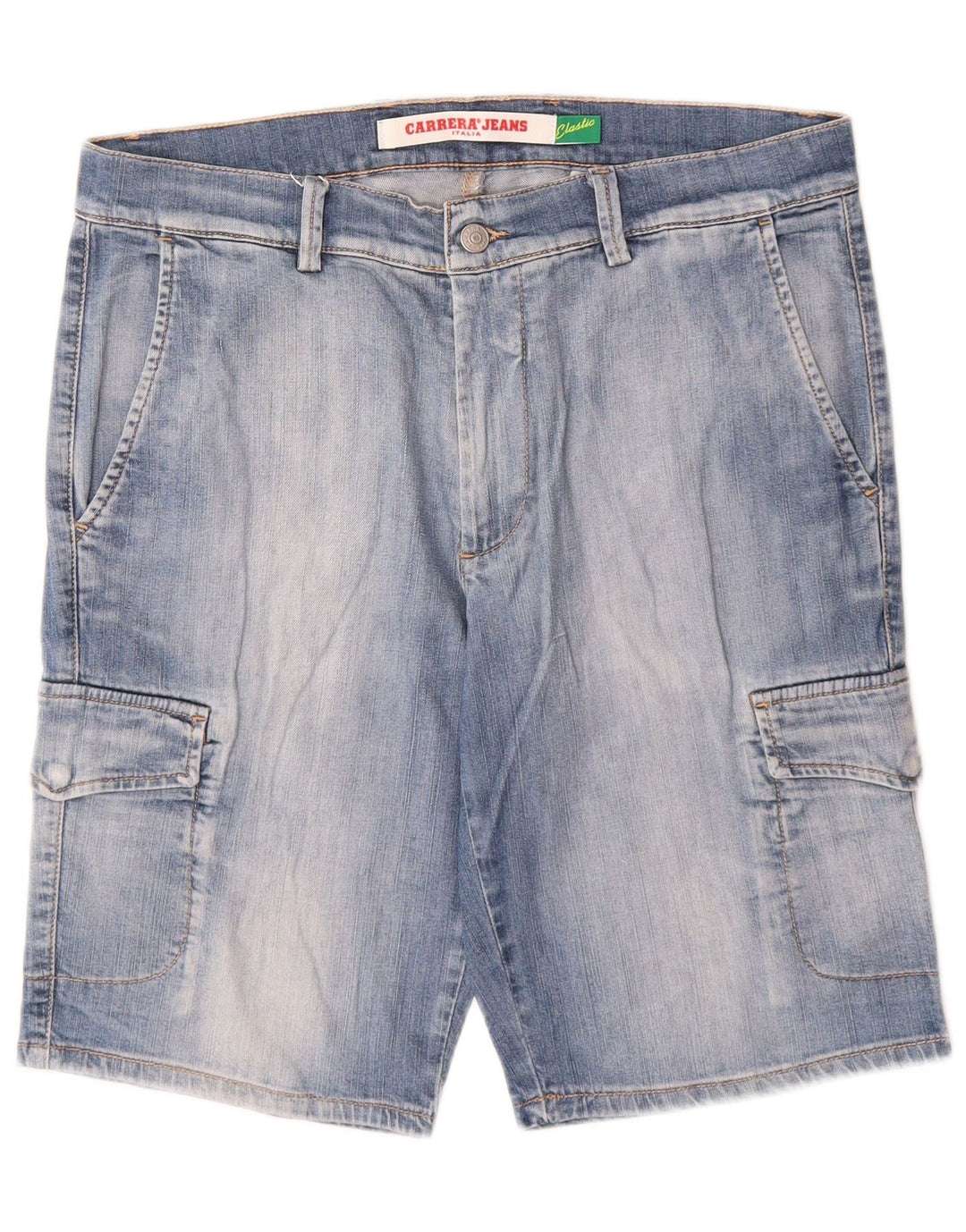 CARRERA Herre Cargo Denim Shorts W34 Stor Blå Bomuld