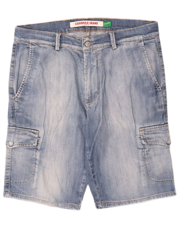 CARRERA Herre Cargo Denim Shorts W34 Stor Blå Bomuld