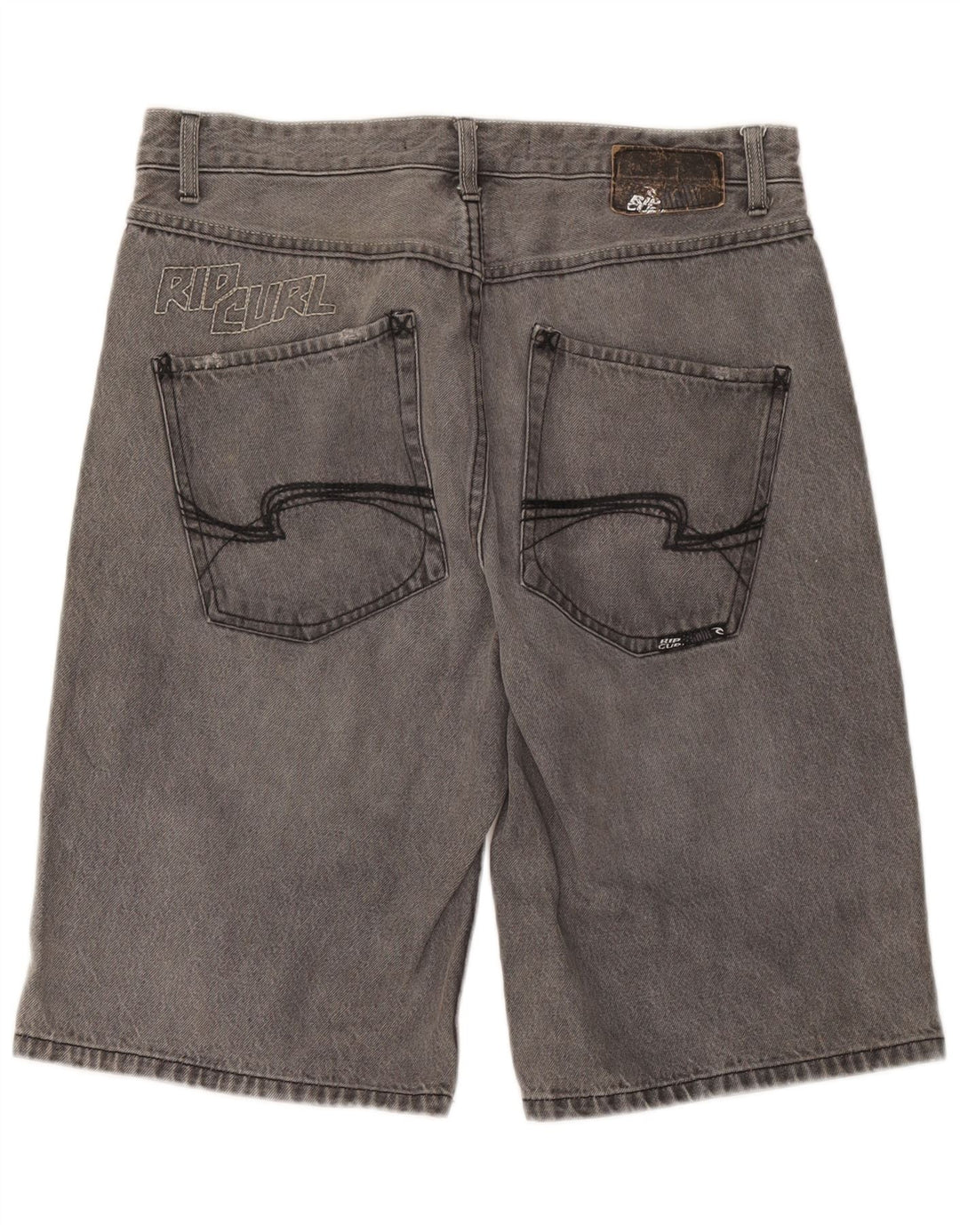 Rip Curl Herre grafiske denimshorts W36 Large Grå Bomuld