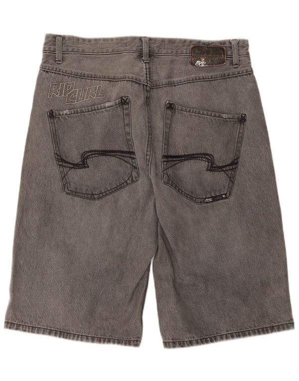 Rip Curl Herre grafiske denimshorts W36 Large Grå Bomuld