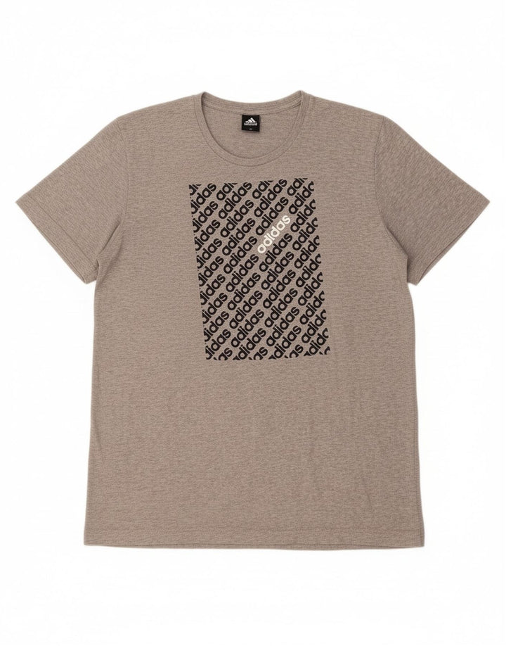 ADIDAS Mens Graphic T-Shirt Top Medium Grey