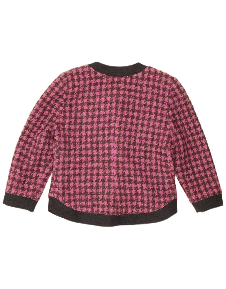 Modyva Dame 3/4 ærmet blazerjakke IT 44 Medium Pink Houndstooth