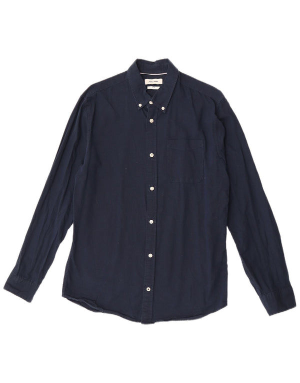 Jack & Jones Mens Slim Fit Shirt Medium Navy Blue Cotton