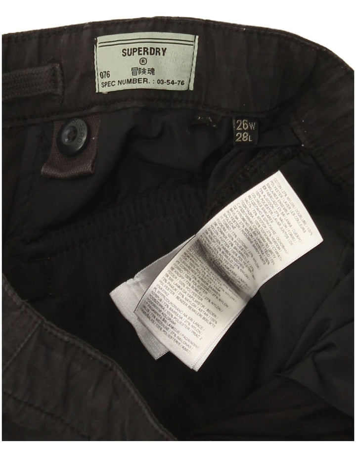 Superdry lige cargobukser til kvinder W26 L25 sort bomuld