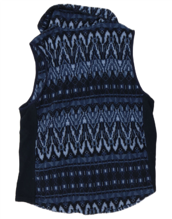 Chaps Dame Fleece Gilet UK 16 Large Navy Blue Geometrisk Polyester
