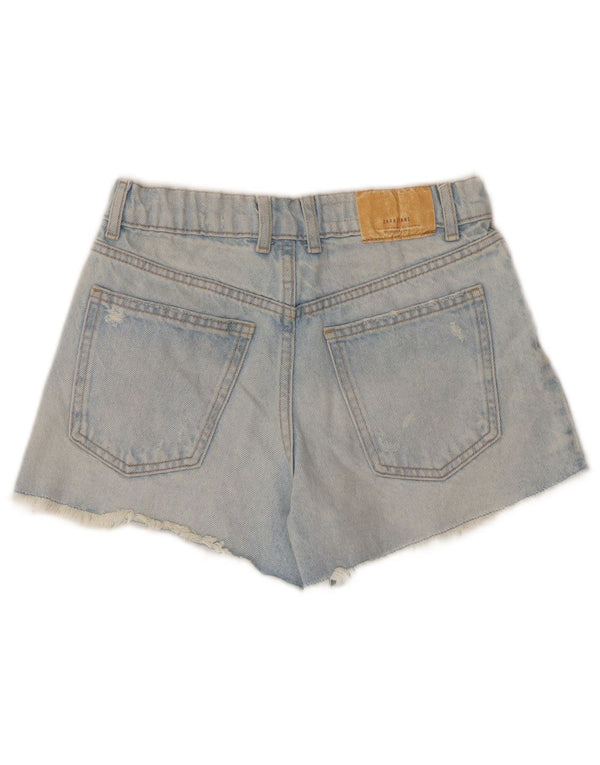 ZARA Girls Distressed Denim Shorts 13-14 Years W28 Blue Cotton