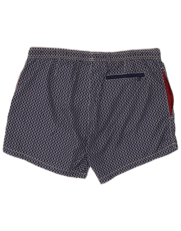 Hugo Boss Herre grafiske svømmeshorts Medium Navy Blue Geometrisk Polyester