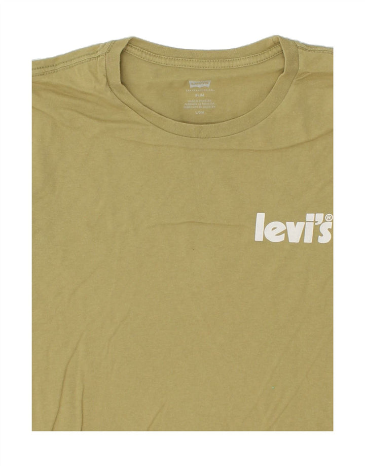 LEVI'S Mens Slim T-Shirt Top Small Green Cotton Vintage Levi's and Second-Hand Levi's from Messina Hembry 