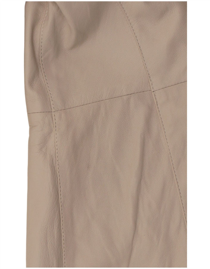 Vintage læderfrakke til kvinder IT 42 Medium Off White Læder