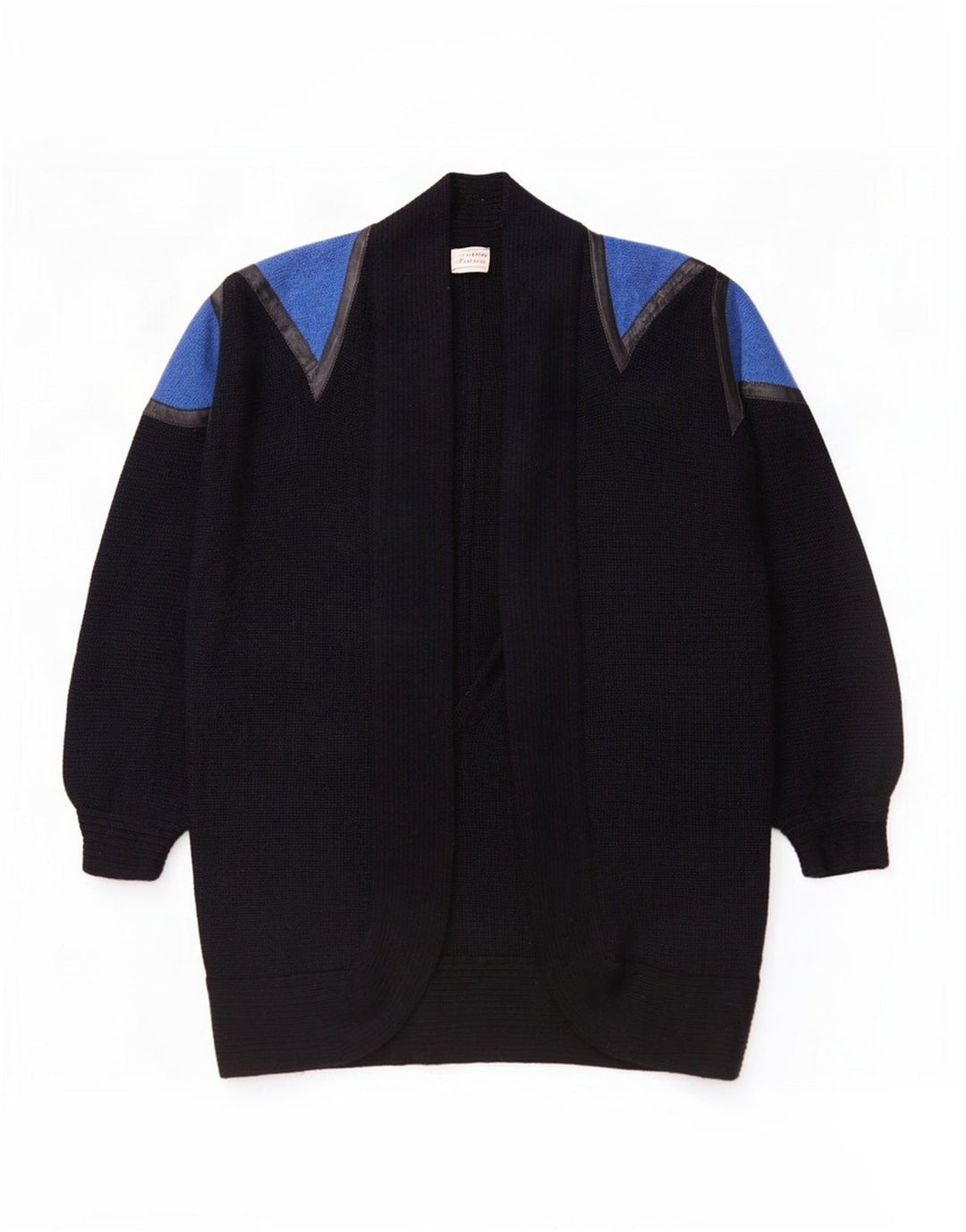 Vintage Dame Oversized Longline Cardigan Sweater UK 14 Medium Black