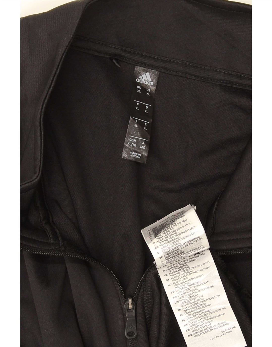 Adidas Herre Zip Neck Top Langærmet XL Sort Polyester