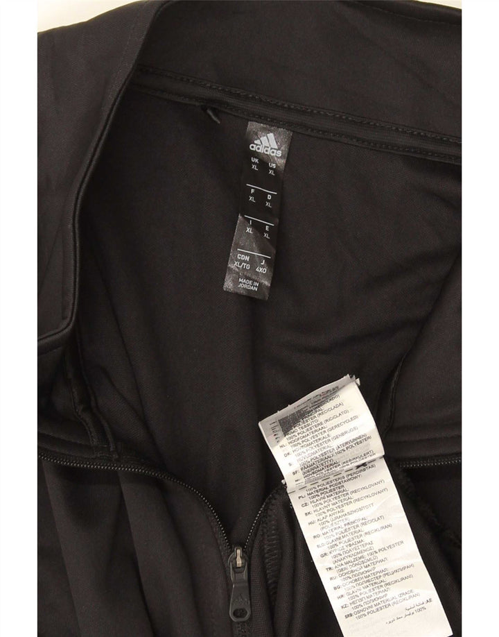 Adidas Herre Zip Neck Top Langærmet XL Sort Polyester