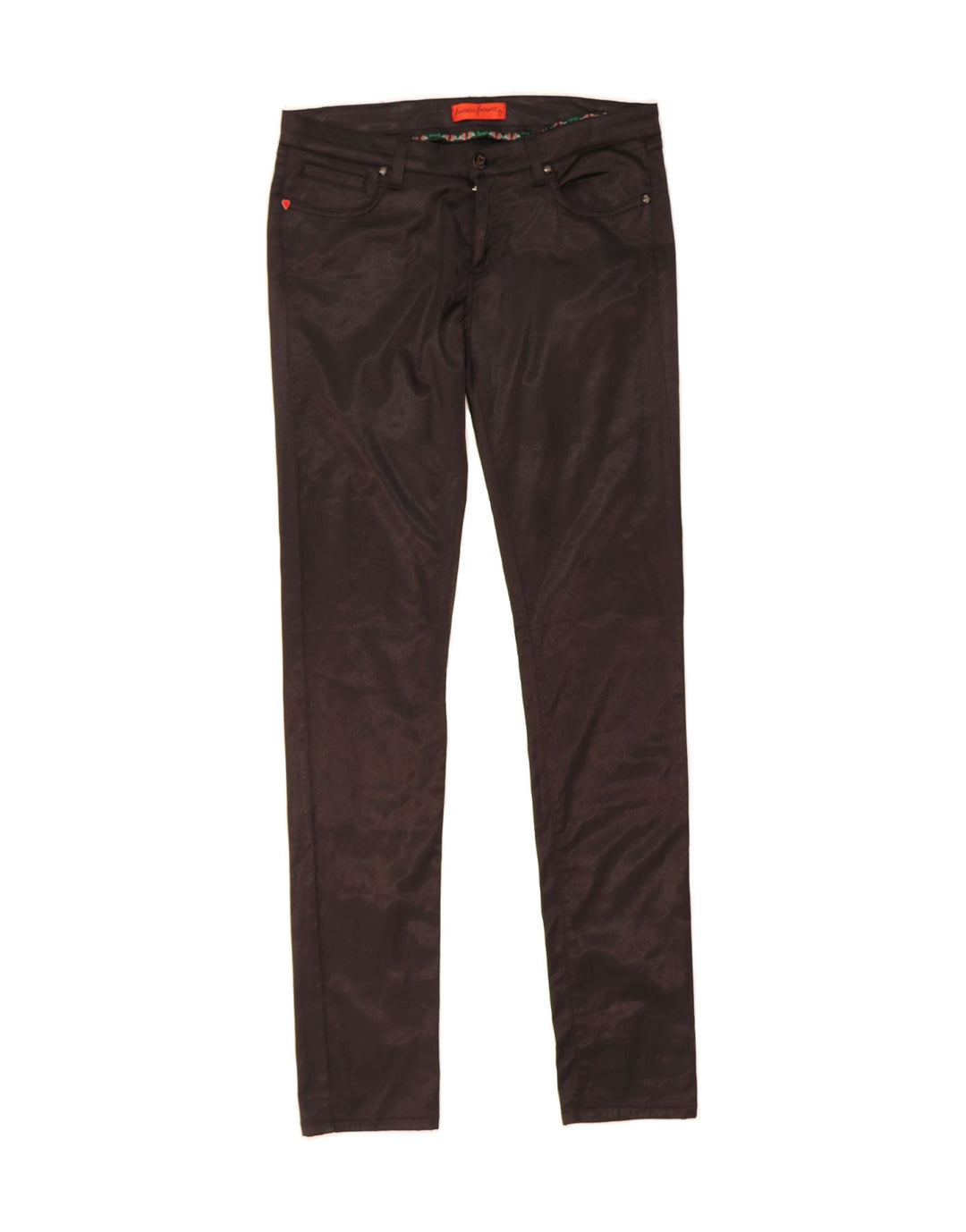 FIORUCCI Womens Slim Casual Trousers W31 L33 Black Cotton Vintage Fiorucci and Second-Hand Fiorucci from Messina Hembry 