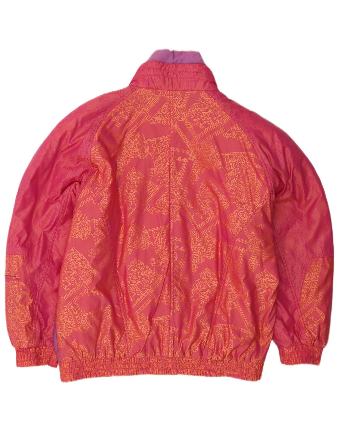 Vintage polstret damejakke IT 42 Medium Pink Colourblock Nylon
