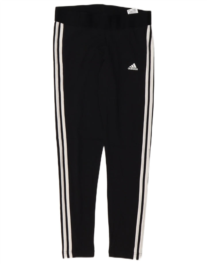 ADIDAS Dame Leggings UK 12/14 Medium Sort Bomuld