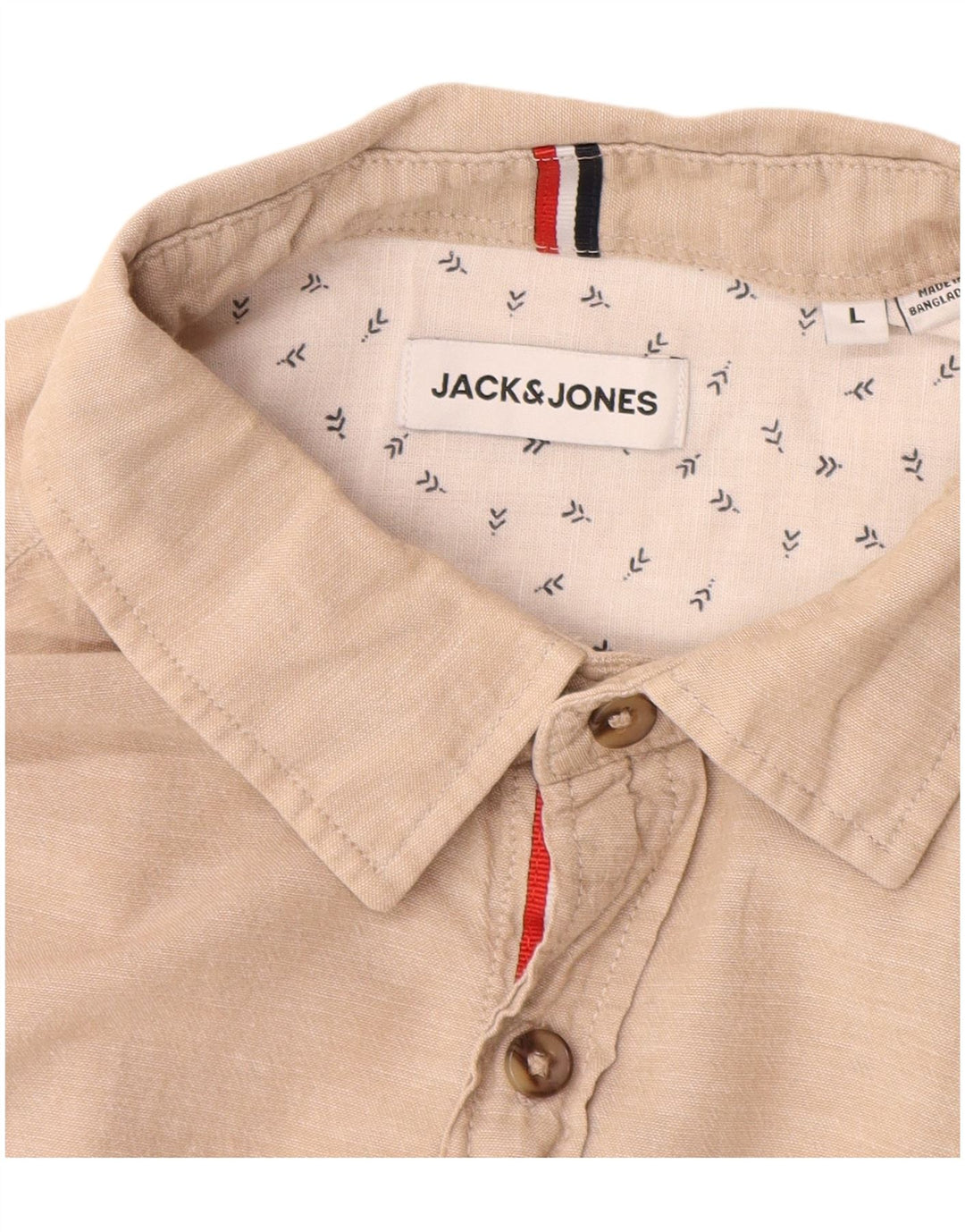 Jack & Jones herreskjorte stor beige bomuld