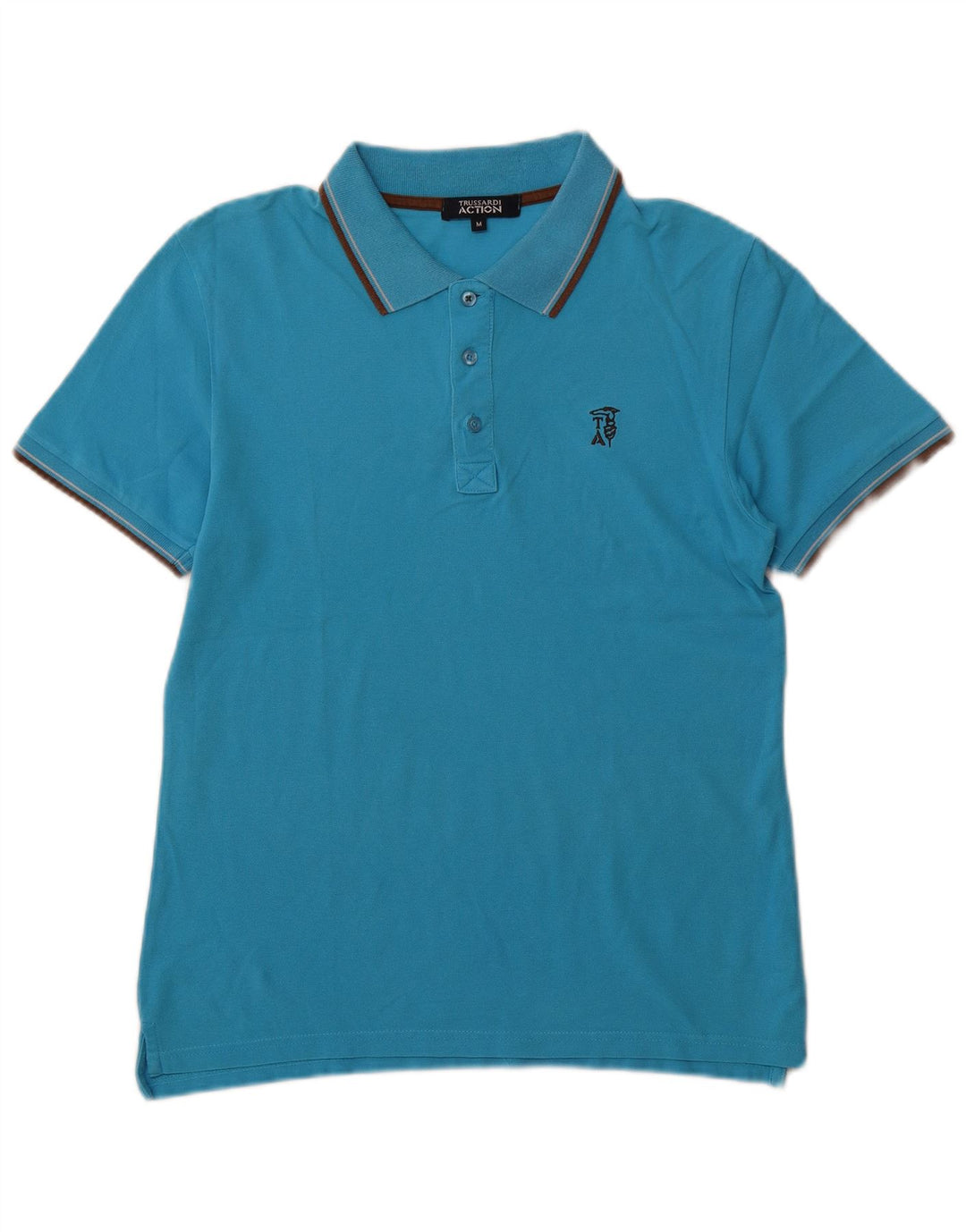 TRUSSARDI Herre poloshirt Medium Blue Bomuld