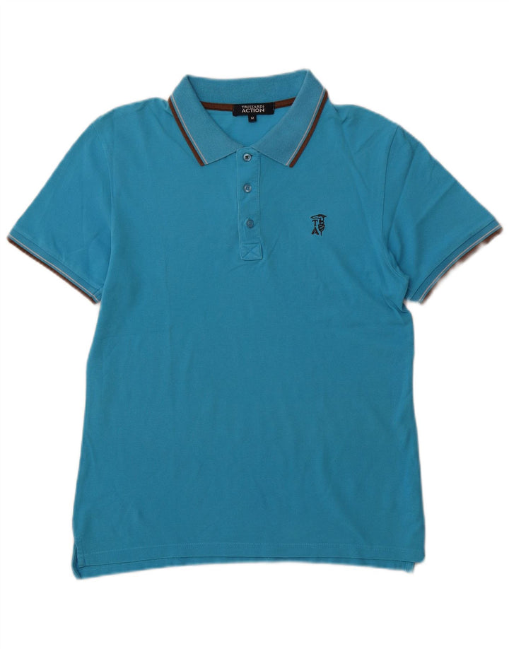 TRUSSARDI Herre poloshirt Medium Blue Bomuld