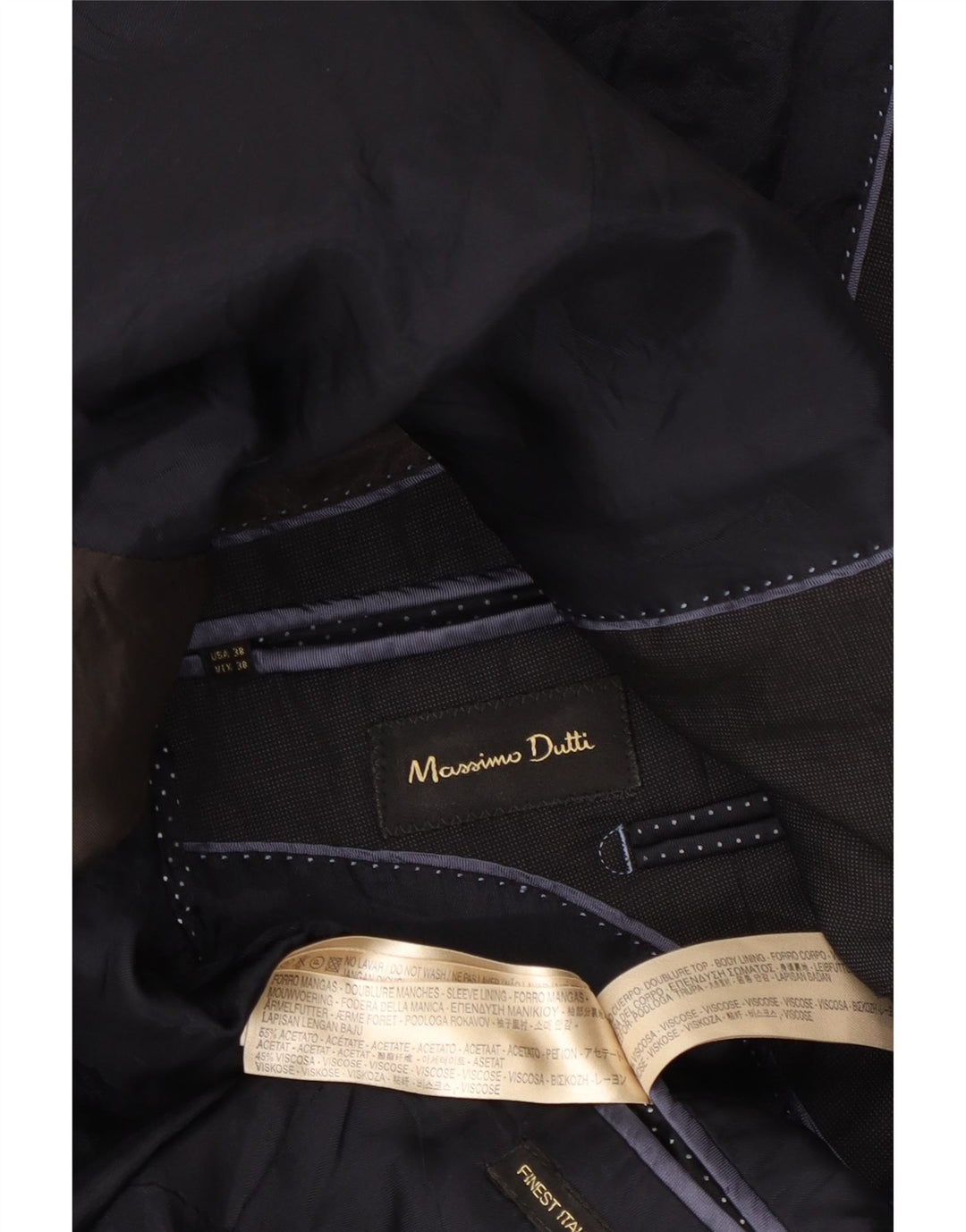 Massimo Dutti Herre 2-knaps blazerjakke EU 48 Medium Grå Acetat