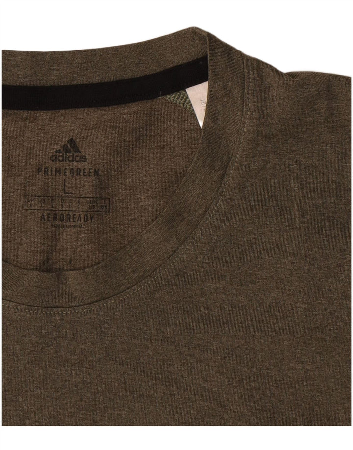 Adidas Herre Aeroready T-Shirt Top Stor Khaki Polyester