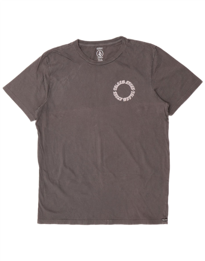 Volcom Herre Modern Fit Grafisk T-Shirt Top Stor Grå Bomuld