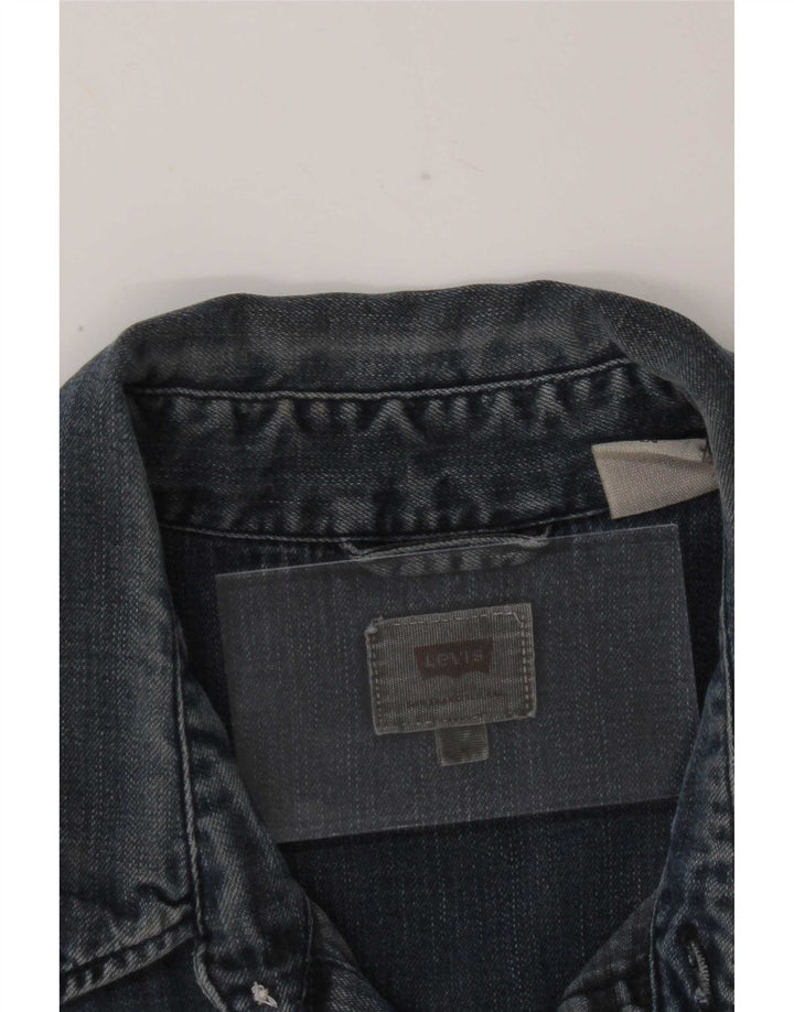Levi's Denimskjorte til mænd, stor blå bomuld