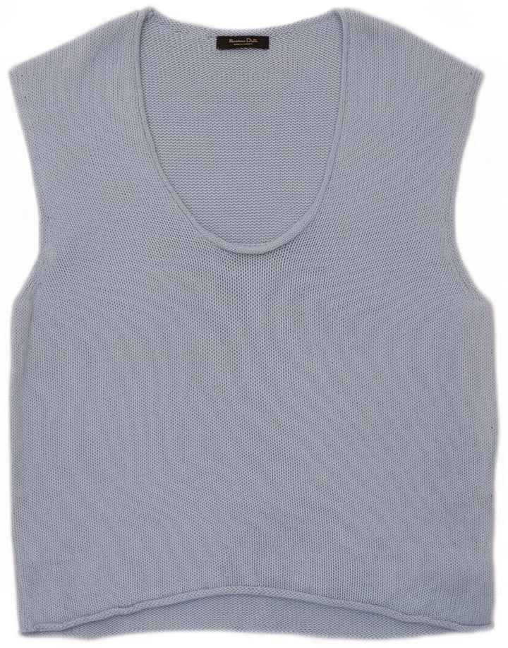Massimo Dutti Damestrik Vest Top UK 12 Medium Blue Viscose