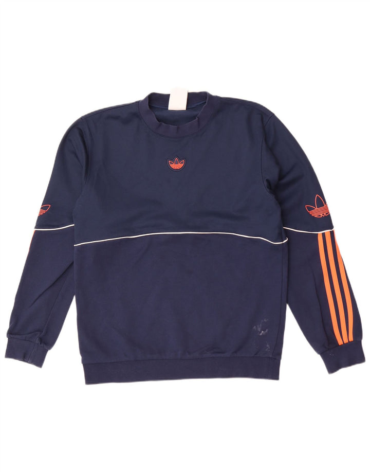 Adidas grafisk sweatshirt til mænd, lille marineblå bomuld