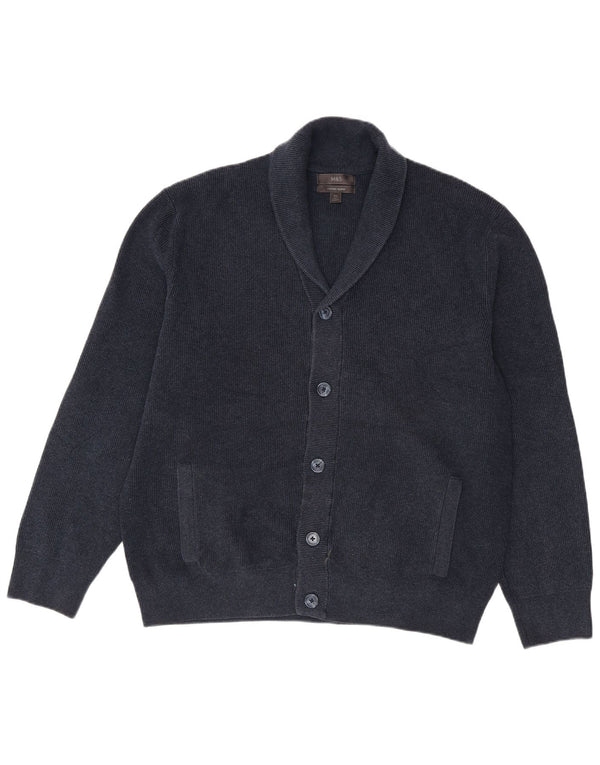 Marks & Spencer herre cardigan sweater 2XL marineblå polyester