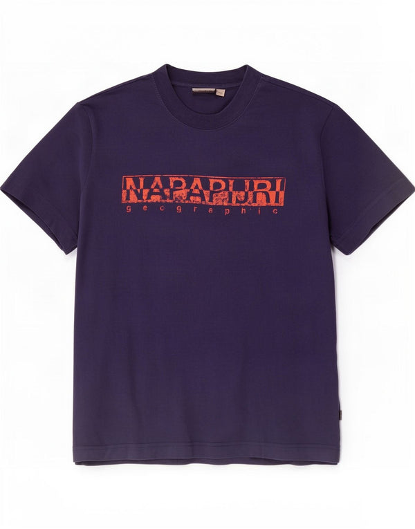 Napapijri Herre grafisk T-shirt top lille marineblå bomuld