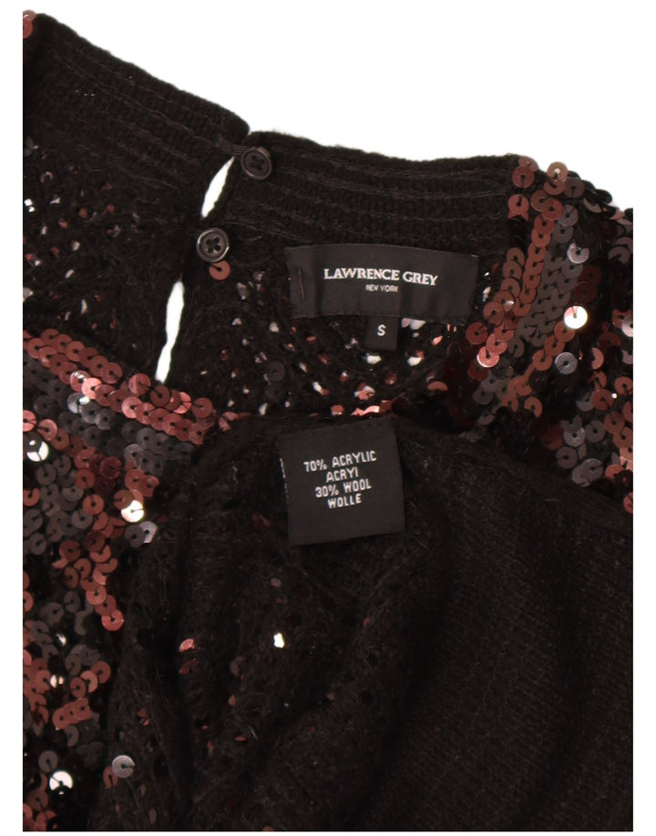 Lawrence Grey Dame 3/4-ærmet bluse Top UK 10 Small Black Acryl