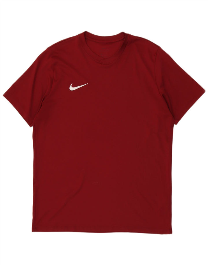 Nike Herre Dri Fit T-Shirt Top XL Burgundy Polyester