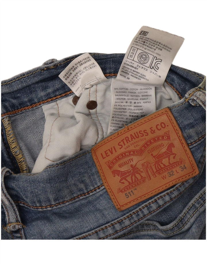 Levi's Herre 511 Slim Jeans W32 L31 Blå Bomuld