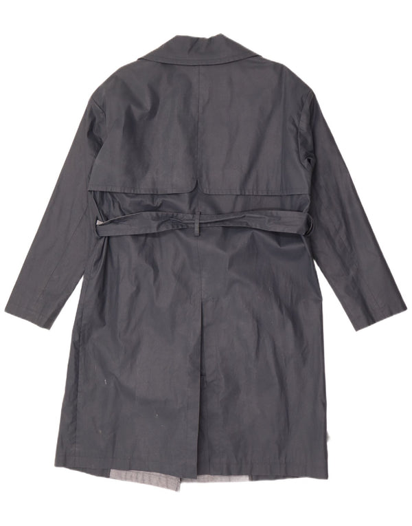 Hobbs Womens Oversized Trench Coat UK 10 Small Black Cotton