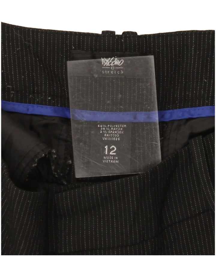 MOSSIMO Dame Bootcut Casual Bukser US 12 Large W34 L31 Black Pinstripe
