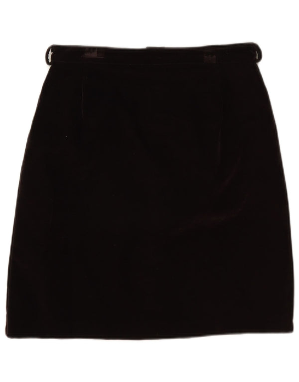 Prisma Womens Velvet A-Line Nederdel UK 10 Small W26 Black Acryl