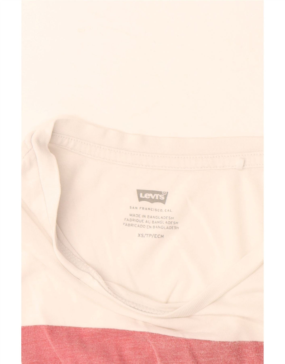 LEVI'S Grafisk T-shirt top til kvinder UK 6 XS Hvid bomuld